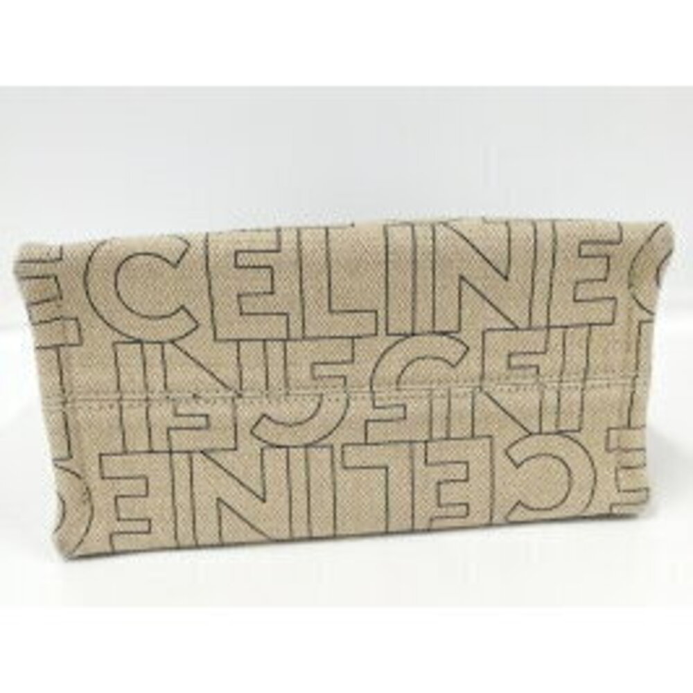 CELINE Cabatas Handbag Triomphe Canvas Beige - Picture 4 of 9
